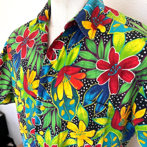 Funky Bright Hawaiian Style Handmade Shirt - Unisex - Size Large - XLarge - Picture 3 of 7